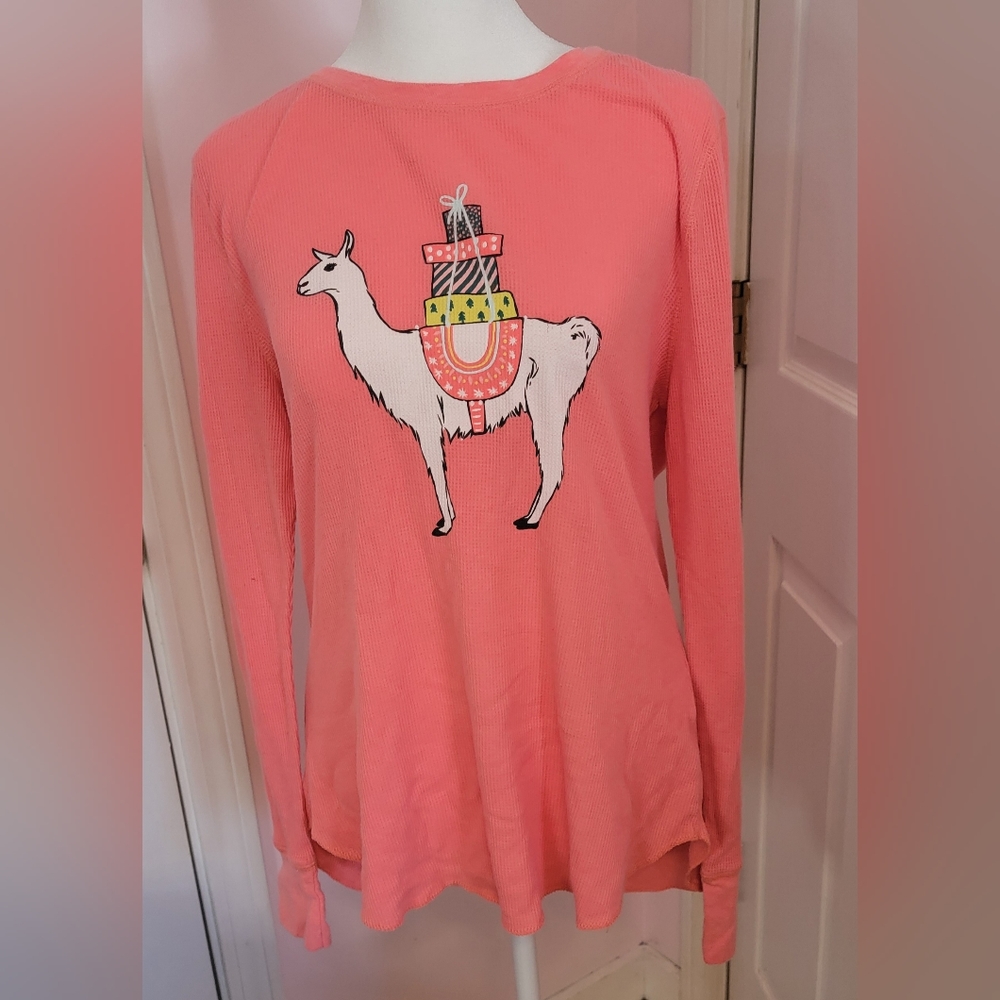 Preowned OLD NAVY XL womens  Peach/Coral long john style top.